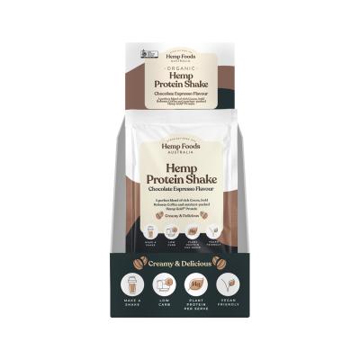 Hemp Foods Australia Hemp Protein Shake Chocolate Espresso Sachet 35g x 7 Display